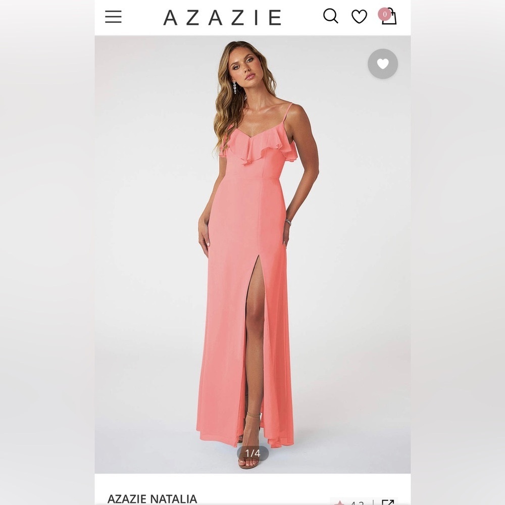 azazie natalie coral maxi dress
